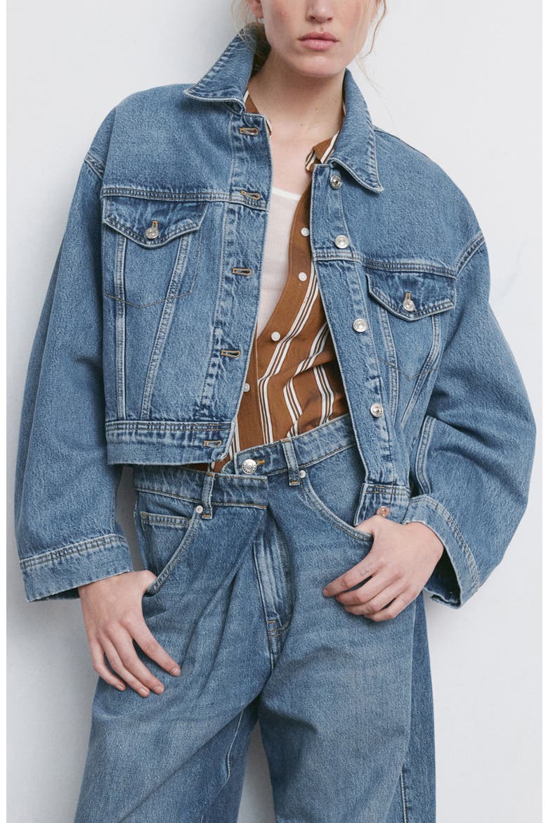 Oversize Crop Denim Jacket (Women) | Nordstrom