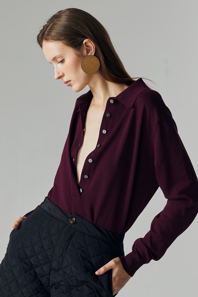 Nara Knit Top, Alternate, color, Maroon