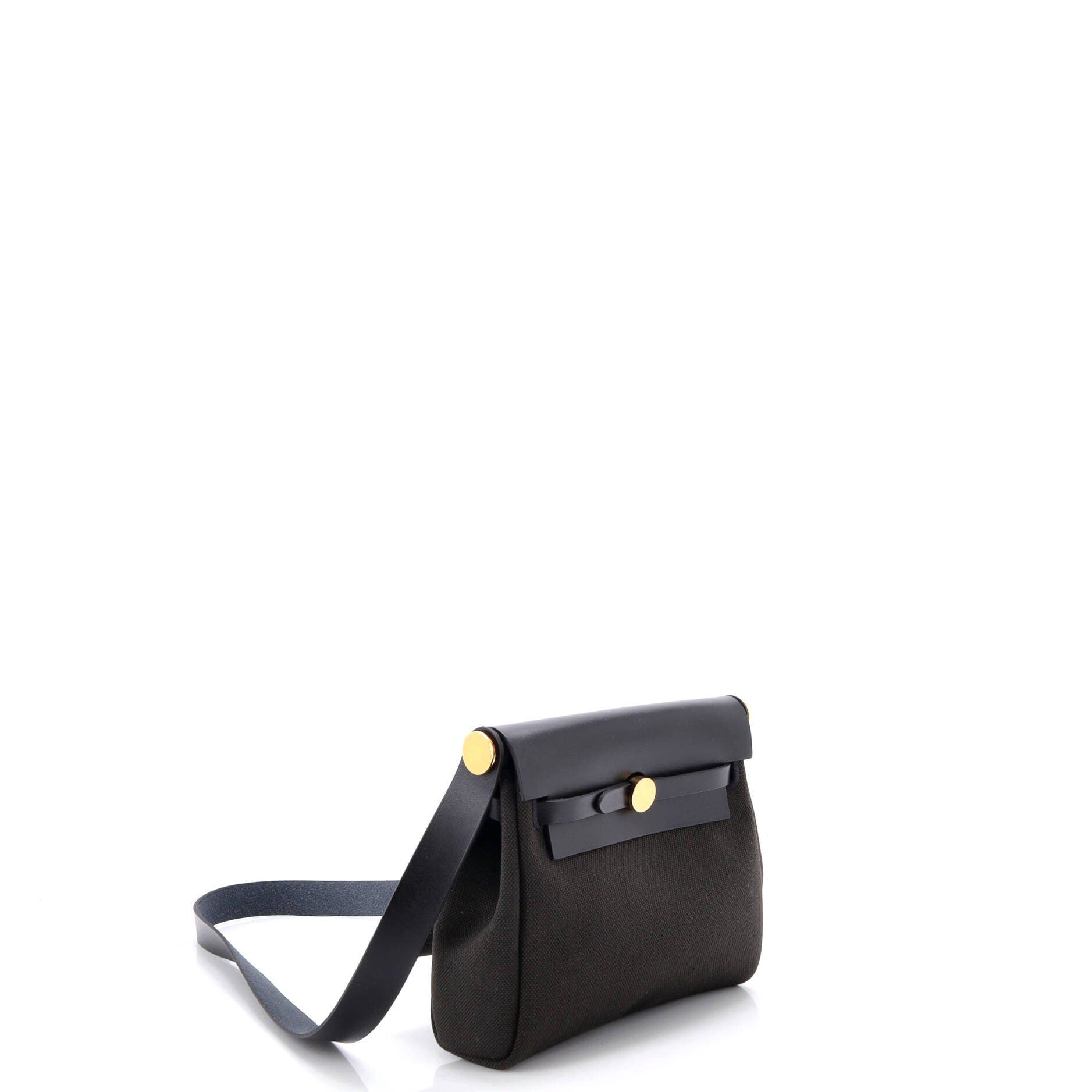 Pre-Owned Hermes Herbag Zip Toile and Leather 20, Alternate, color, Vert De Gris