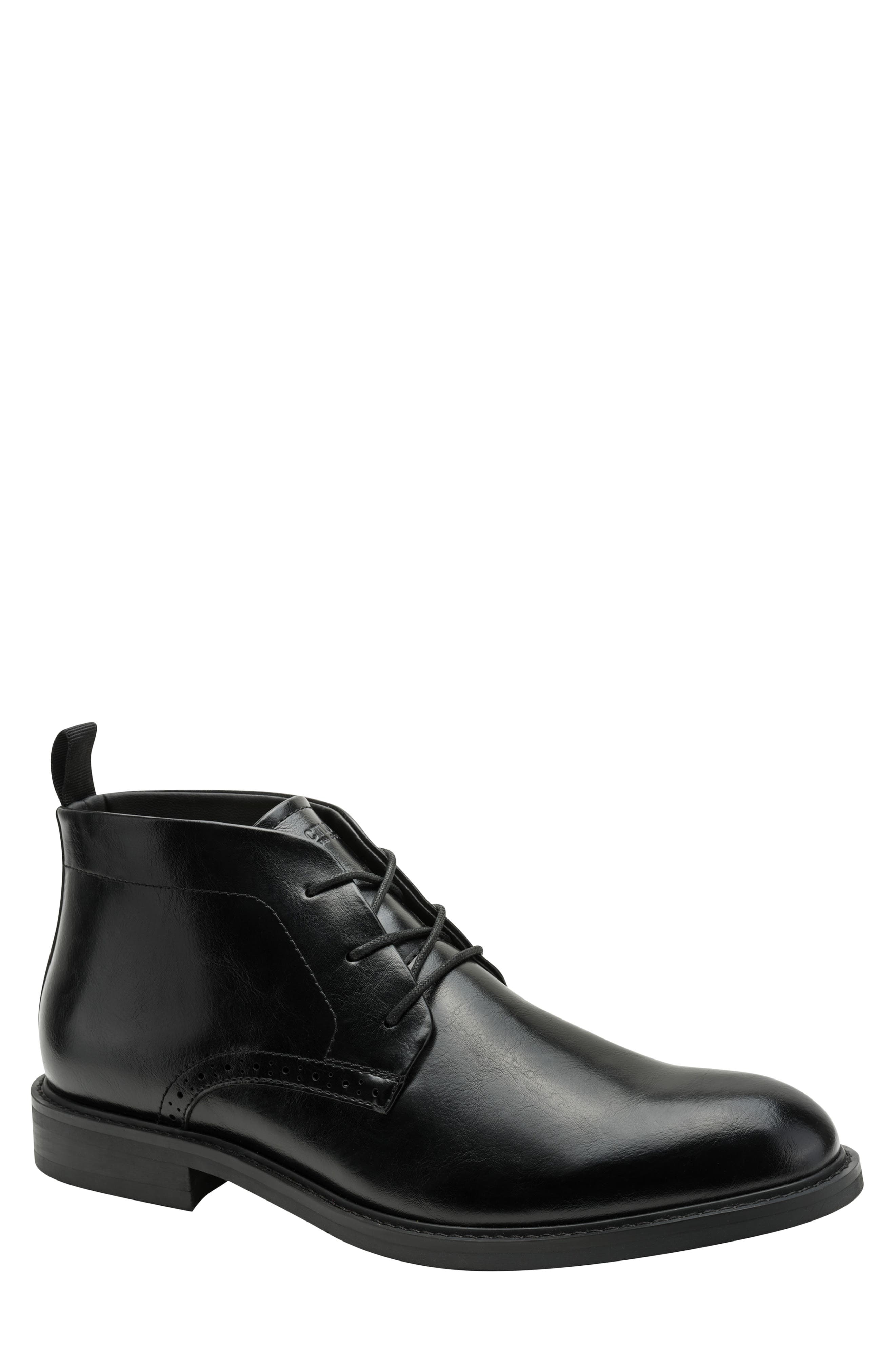 Kenneth Cole Reaction London Faux Leather Chukka Boot, Main, color, Black