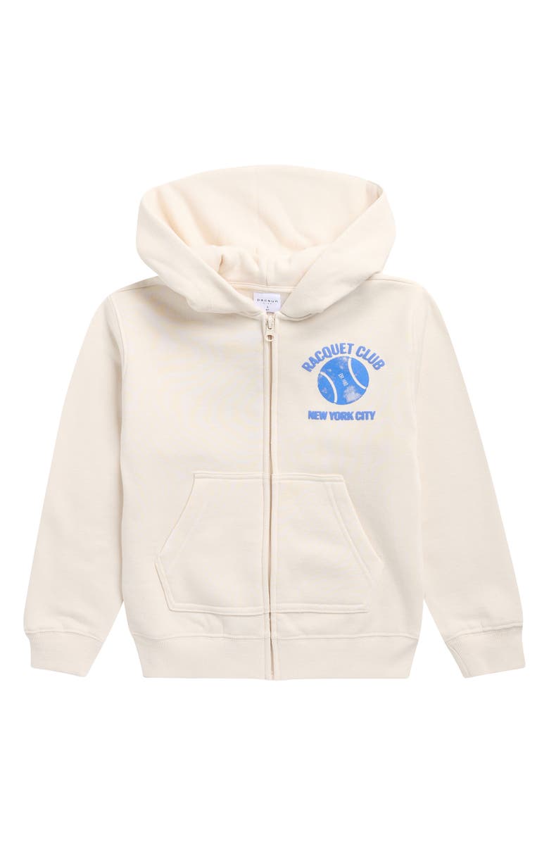 PacSun Racket Club Zip Front Hoodie, Main, color, Natural