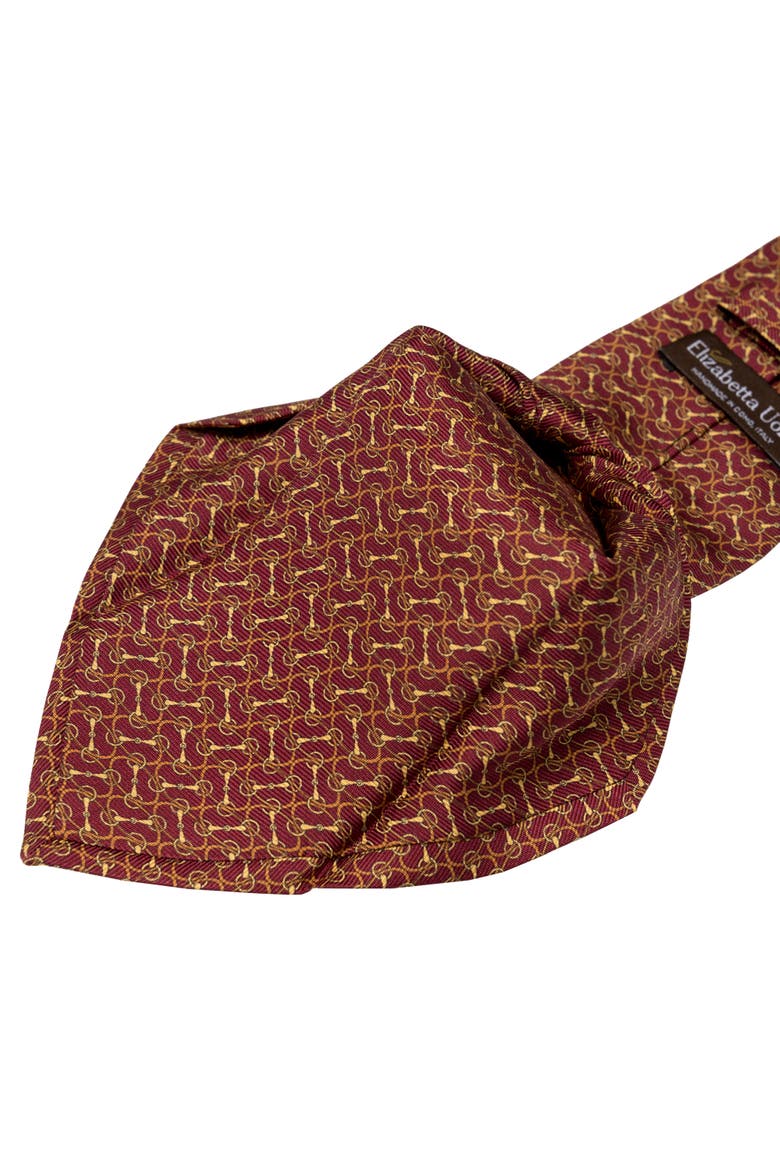 Palio - Printed Silk Tie for Men, Alternate, color, Burgundy
