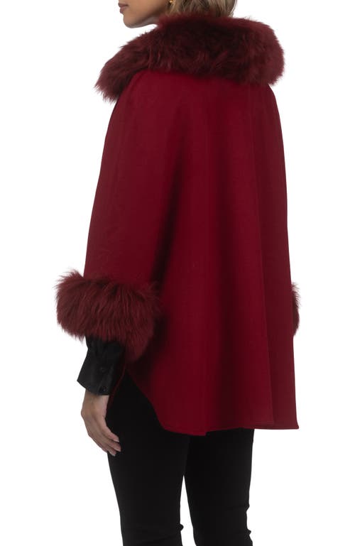 Gorski Select Wool Cape With Select Lamb Collar And Cuffs In Burgundy