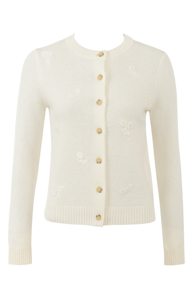 HOUSE OF CB Poppie Embroidered Wool & Cashmere Cardigan, Alternate, color, 