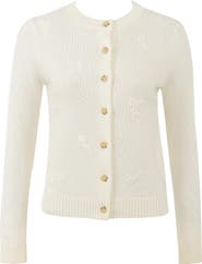 HOUSE OF CB Poppie Embroidered Wool & Cashmere Cardigan