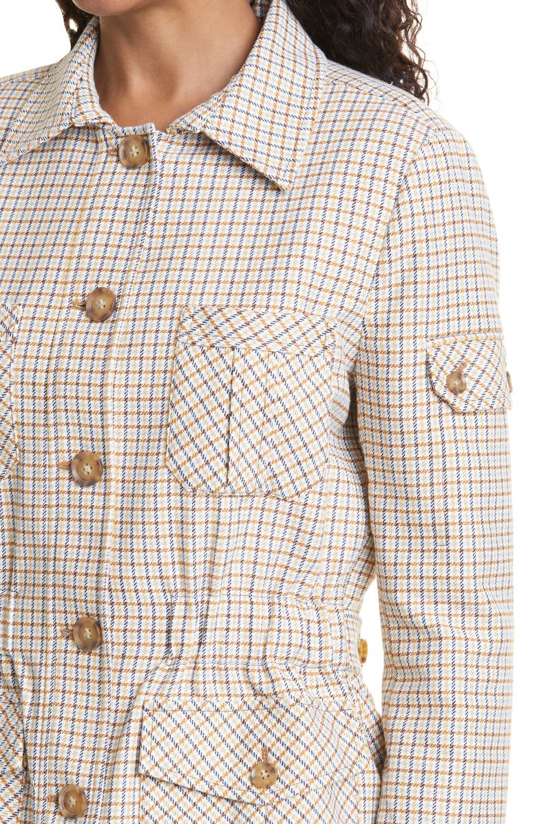 Veronica Beard Check Camp Jacket, Alternate, color,