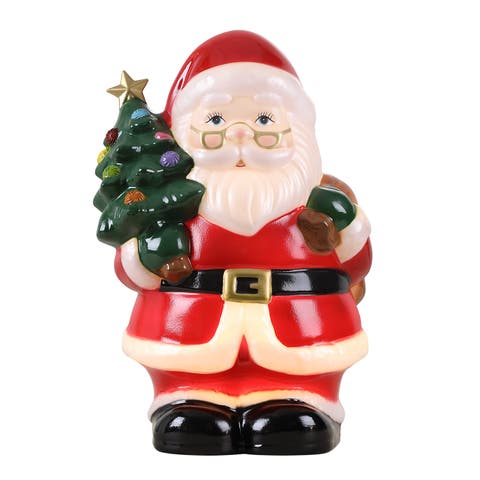 12 In. Nostalgic Lit Blow Mold Figure Santa