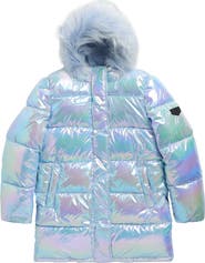 Sam Edelman Kids' Iridescent Long Puffer Coat
