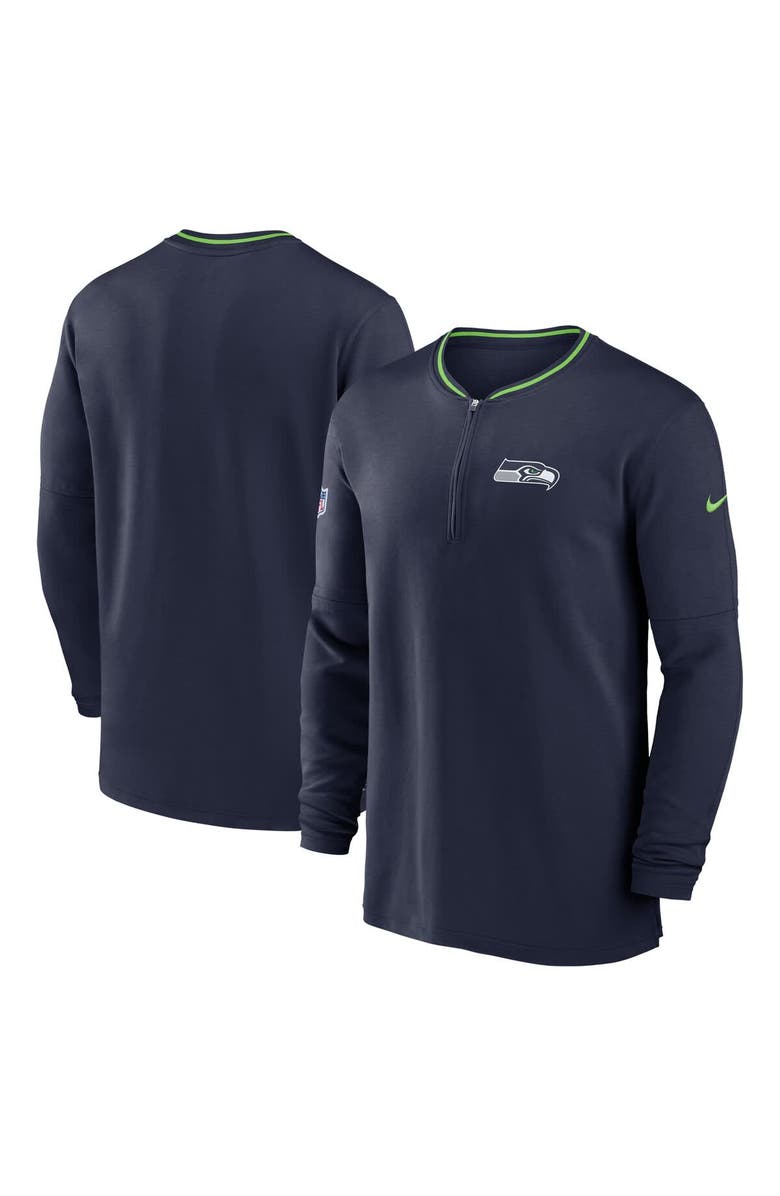 Nike Men's Nike College Navy Seattle Seahawks Coach Half-Zip Sweatshirt, Alternate, color, College Navy