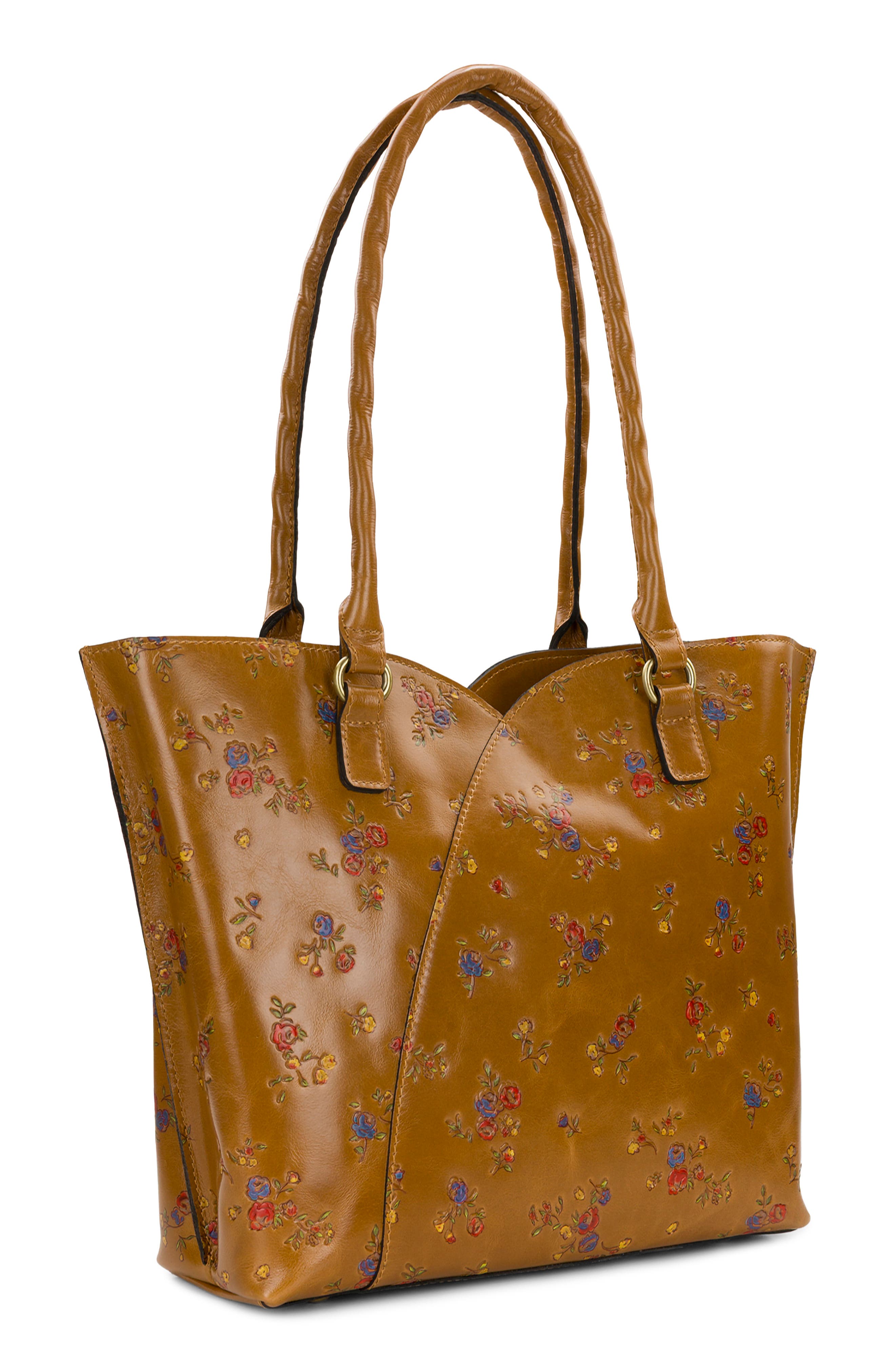 Marion Floral Full Grain Leather Tote, Alternate, color, LIGHT TAN