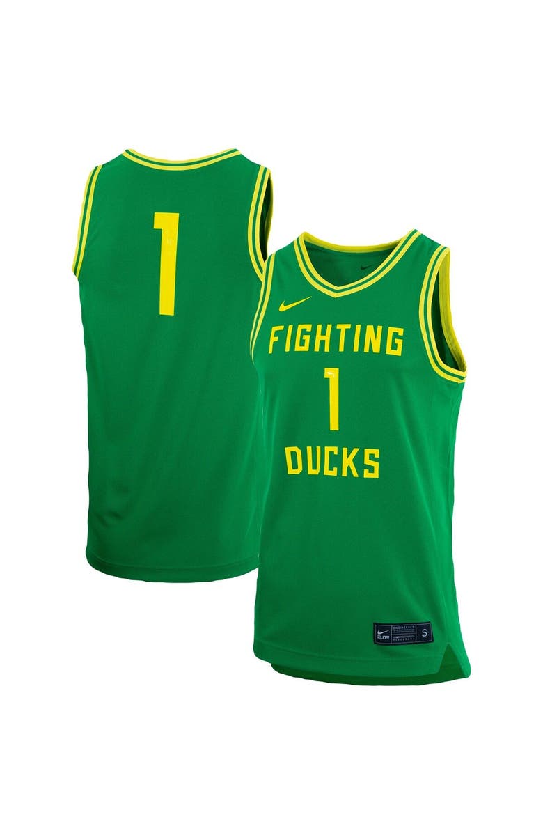 Nike Unisex Nike #1 Green Oregon Ducks Women's Basketball Replica Jersey, Main, color, Green