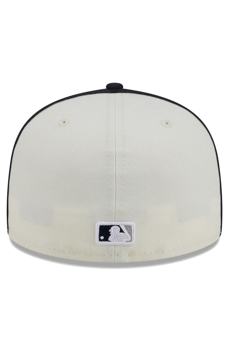 New Era Men's New Era Cream/Navy New York Yankees Chrome Sutash 59FIFTY Fitted Hat, Alternate, color, Cream