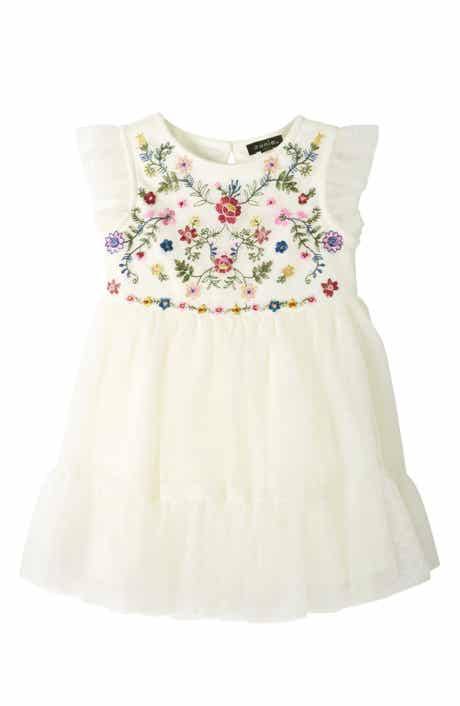 Zunie Embroidered Ruffle Dress