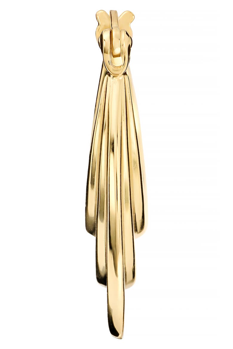 Round 3D Hoop Earrings, Alternate, color, GOLD