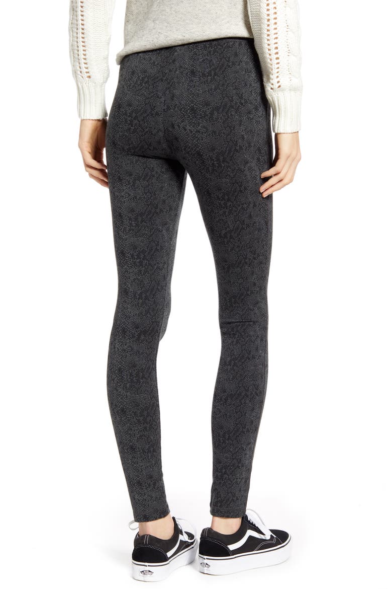 Python Print Leggings, Alternate, color, CHARCOAL