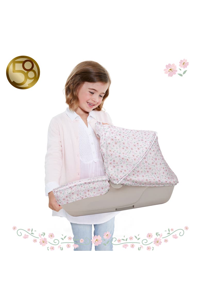 Little Flora, Bella 2 In 1 Doll Pram, Convertible Toy Stroller, Alternate, color, Beige