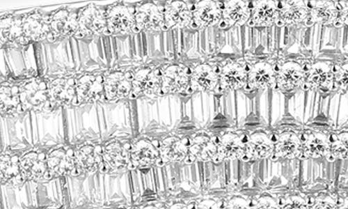 Fzn Sterling Silver Cubic Zirconia Bangle Bracelet In White