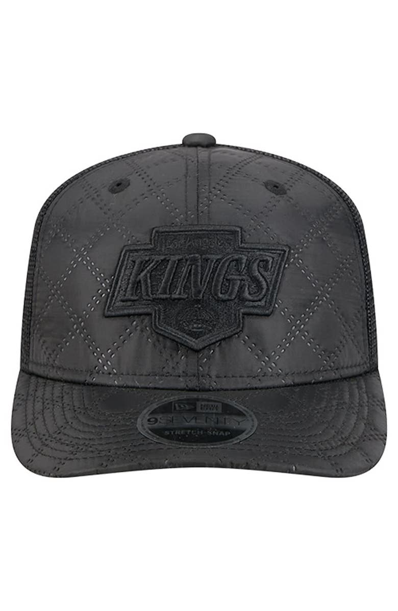 New Era Men's New Era  Black Los Angeles Kings Quilted Nylon 9SEVENTY Adjustable Trucker Hat, Alternate, color, Black