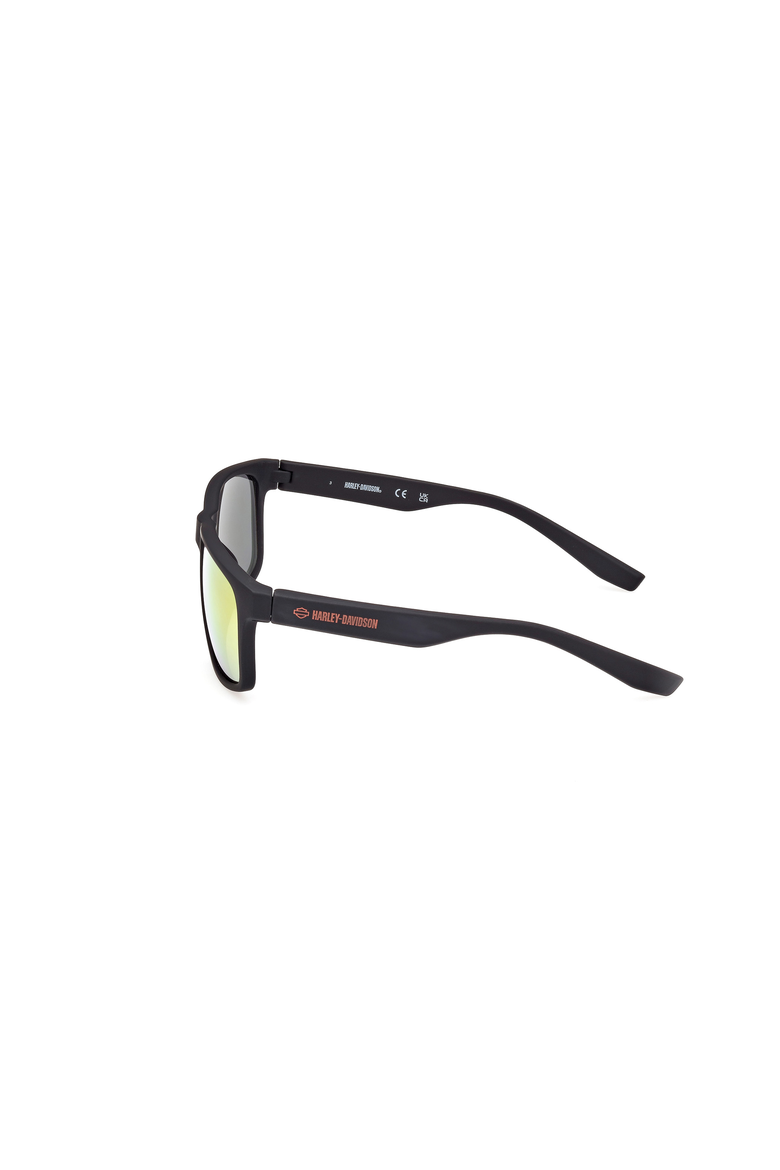 Flat Top Rectangular Sport Sunglasses, Alternate, color, Black