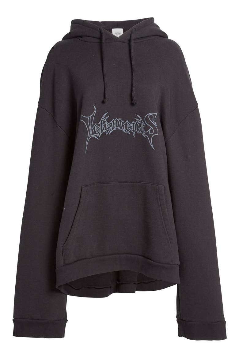 Oversize Logo Hoodie, Alternate, color, BLACK