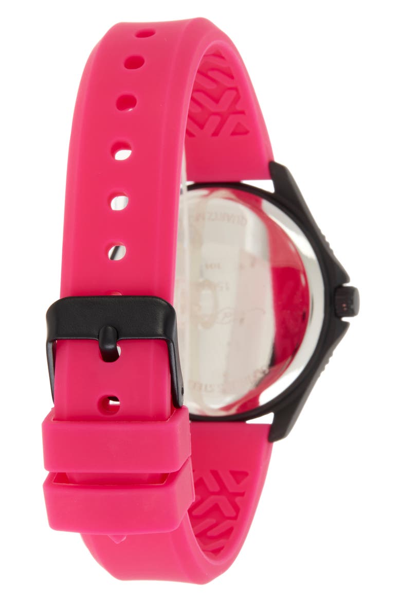 Silicone Strap Watch, 38mm, Alternate, color, MATTE FUCHSIA
