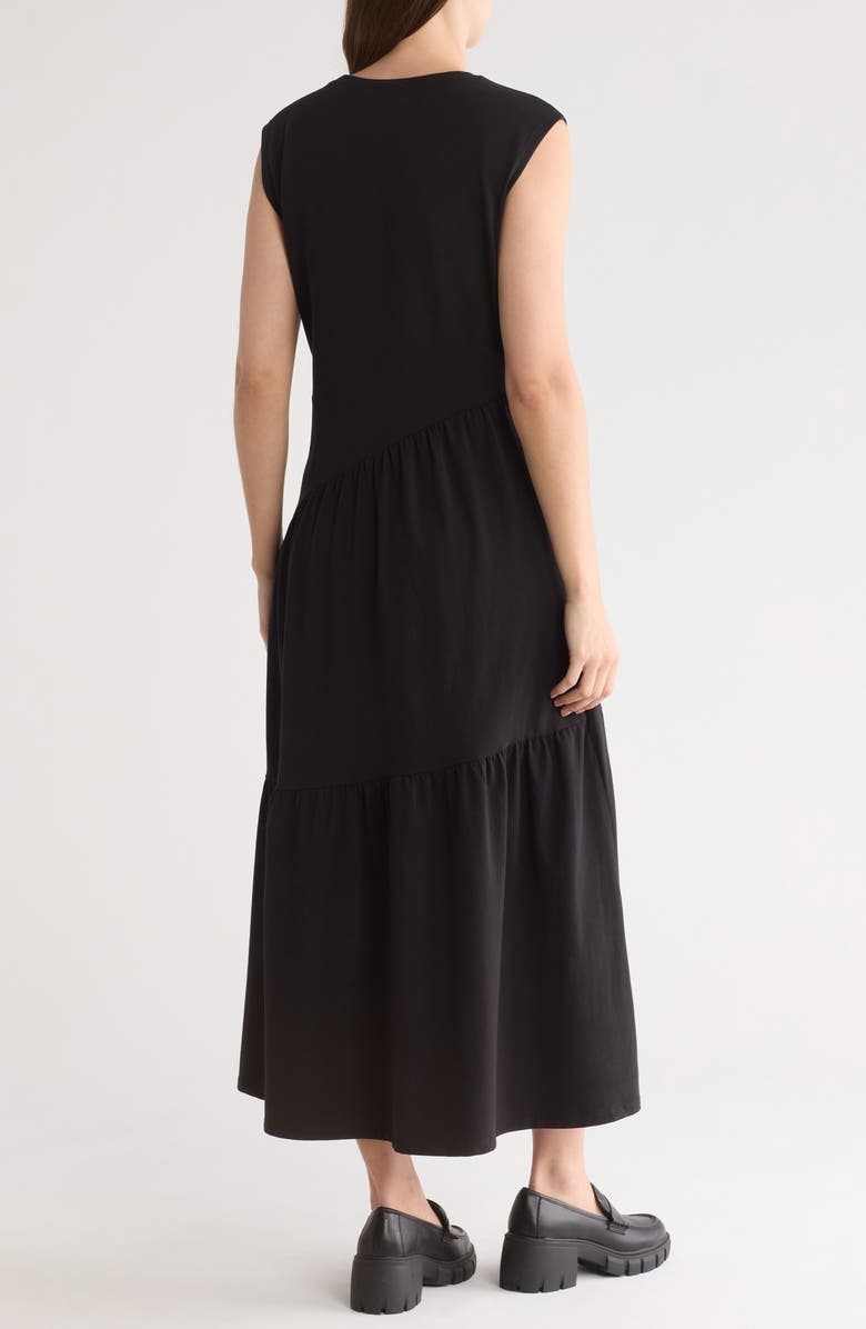 DKNY Tiered Stretch Cotton Maxi Dress, Alternate, color, 