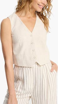 LASCANA Women's Linen Button Up Vest