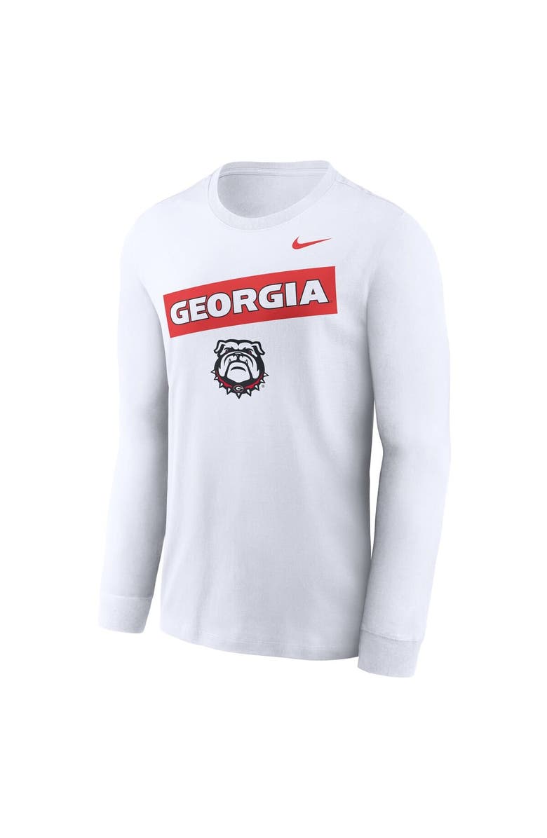 Nike Men's Nike White Georgia Bulldogs Two-Hit Classic Location Long Sleeve T-Shirt, Alternate, color, White
