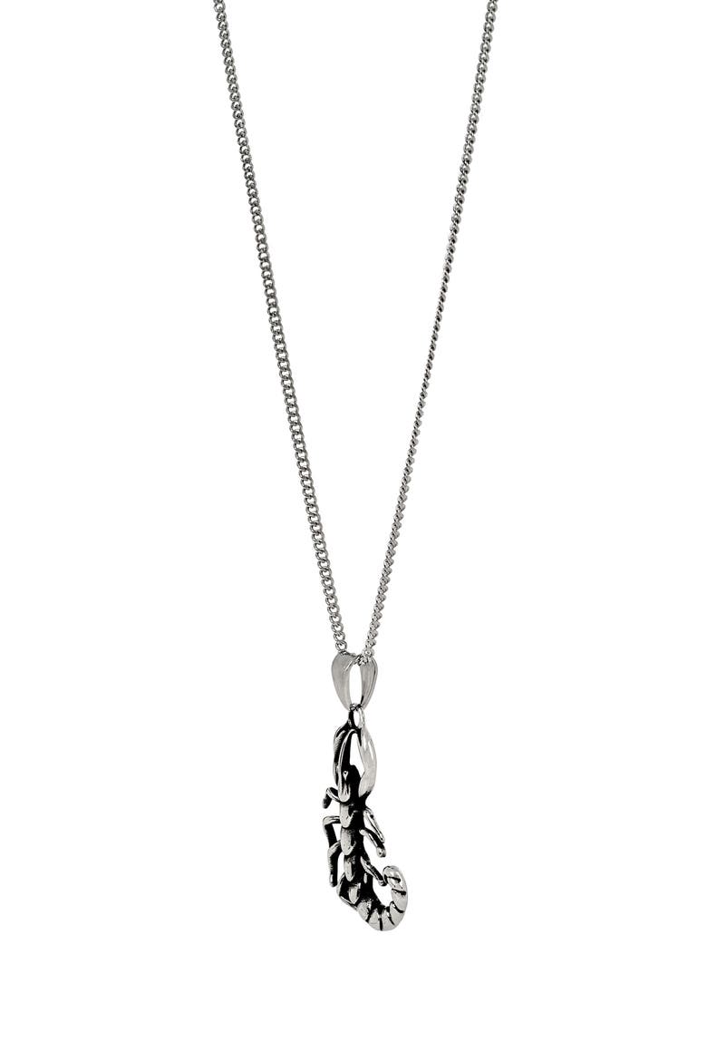 Men's Scorpion Pendant Necklace, Alternate, color, SILVER