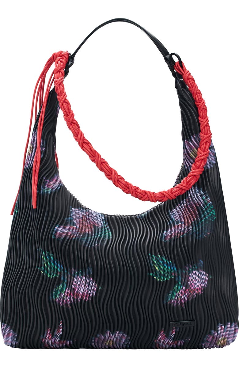 Desigual Faux Leather Shoulder Bag, Main, color, Black