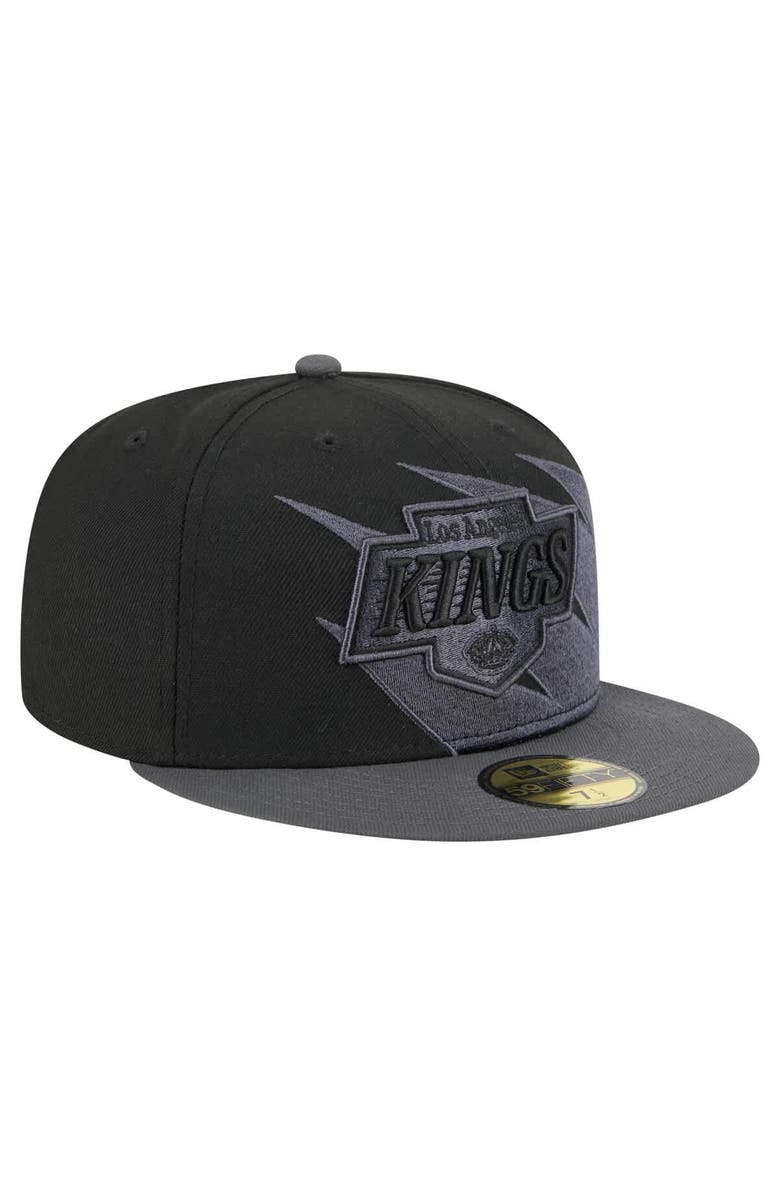 New Era Men's New Era  Black Los Angeles Kings Spikes 59FIFTY Fitted Hat, Alternate, color, Black
