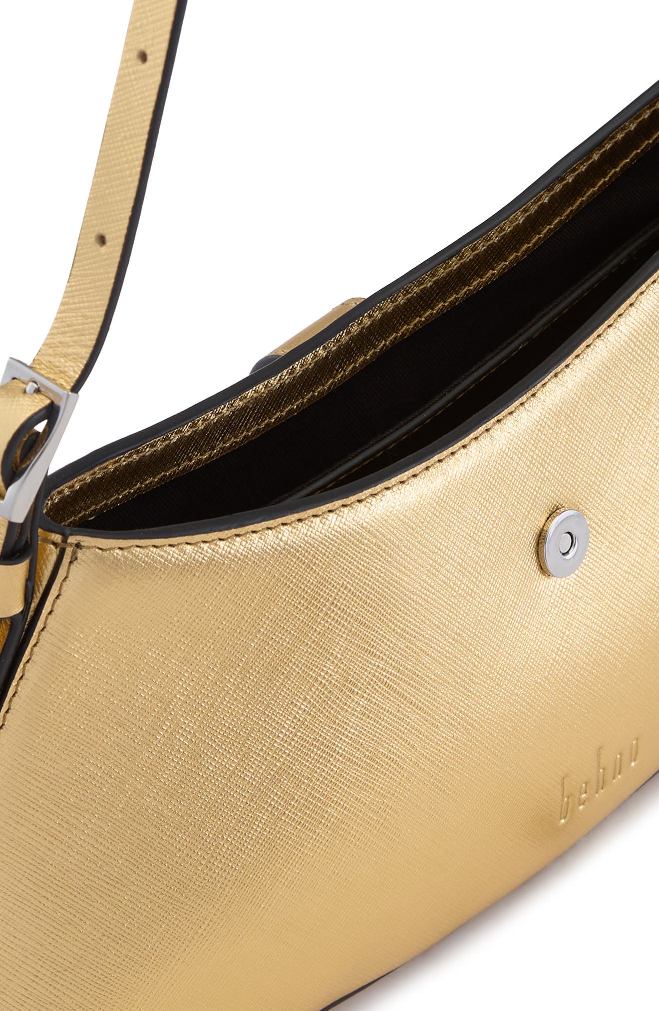 behno Mini Ruth Metallic Leather Shoulder Bag, Alternate, color, Gold