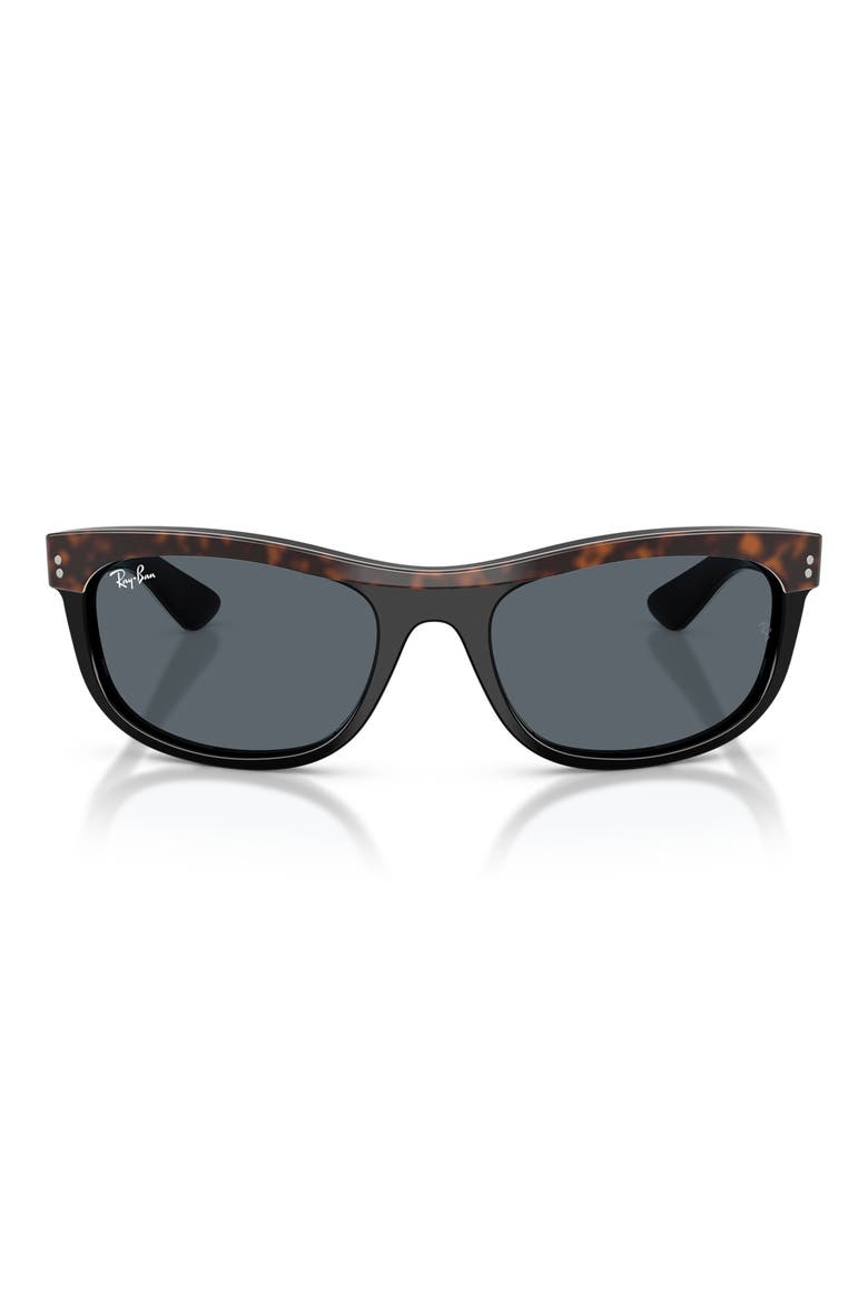 62mm Balorama Rectangle Sunglasses, Main, color, HAVANA ON BLACK / BLUE
