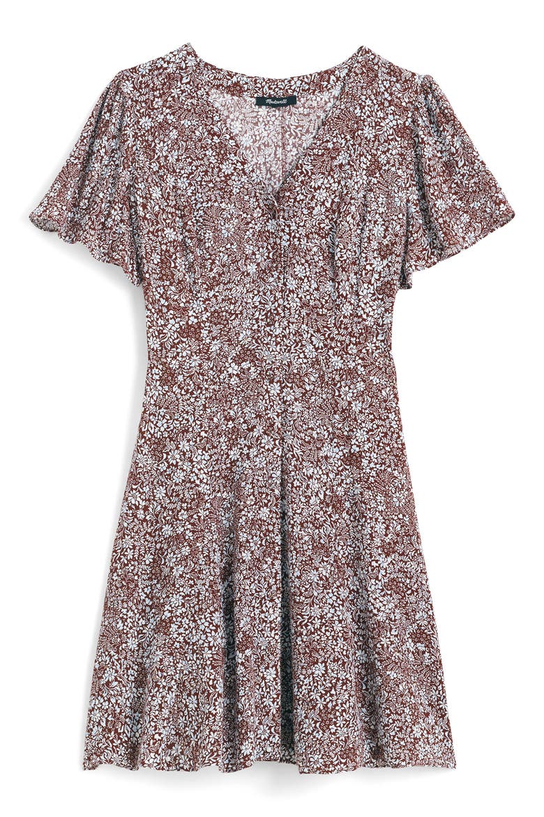 Floral Button-Up Mini Sundress, Alternate, color, ADELAIDE FLORAL HENNA