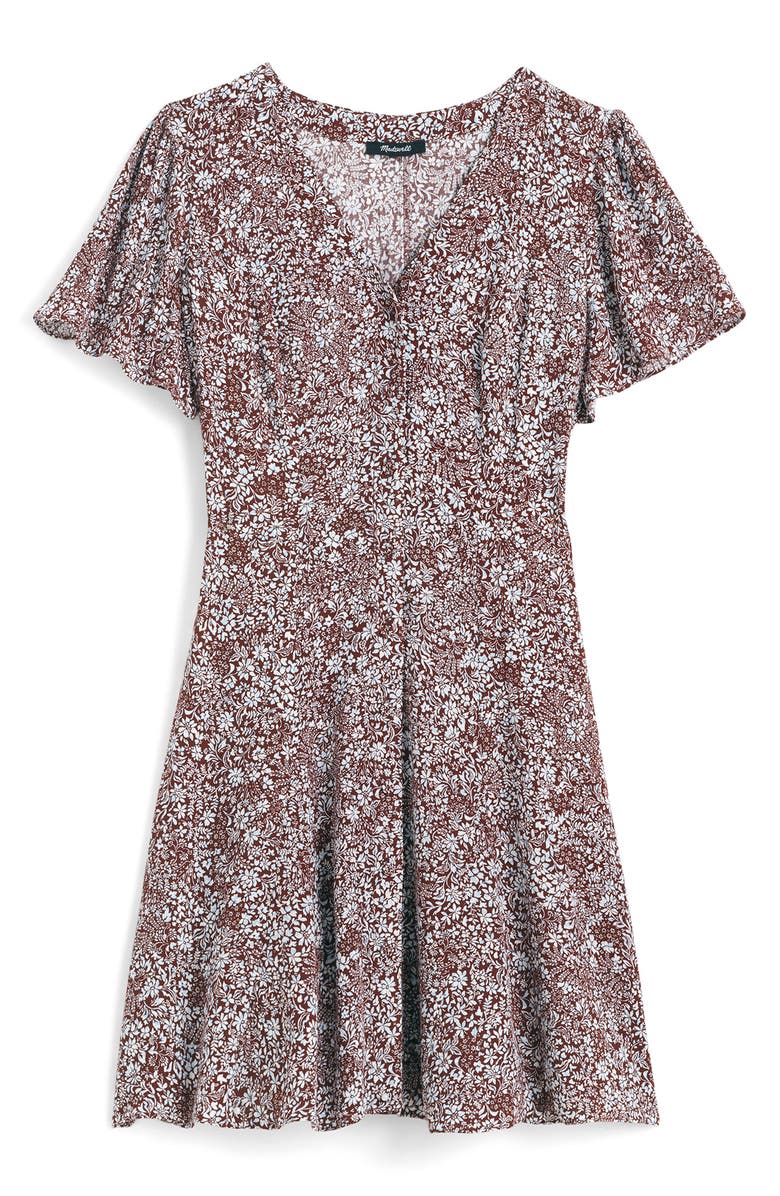Madewell Floral Button-Up Mini Sundress, Alternate, color, Adelaide Floral Henna
