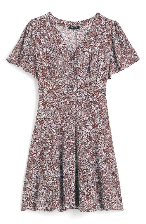 Madewell Floral Button-up Mini Sundress In Brown