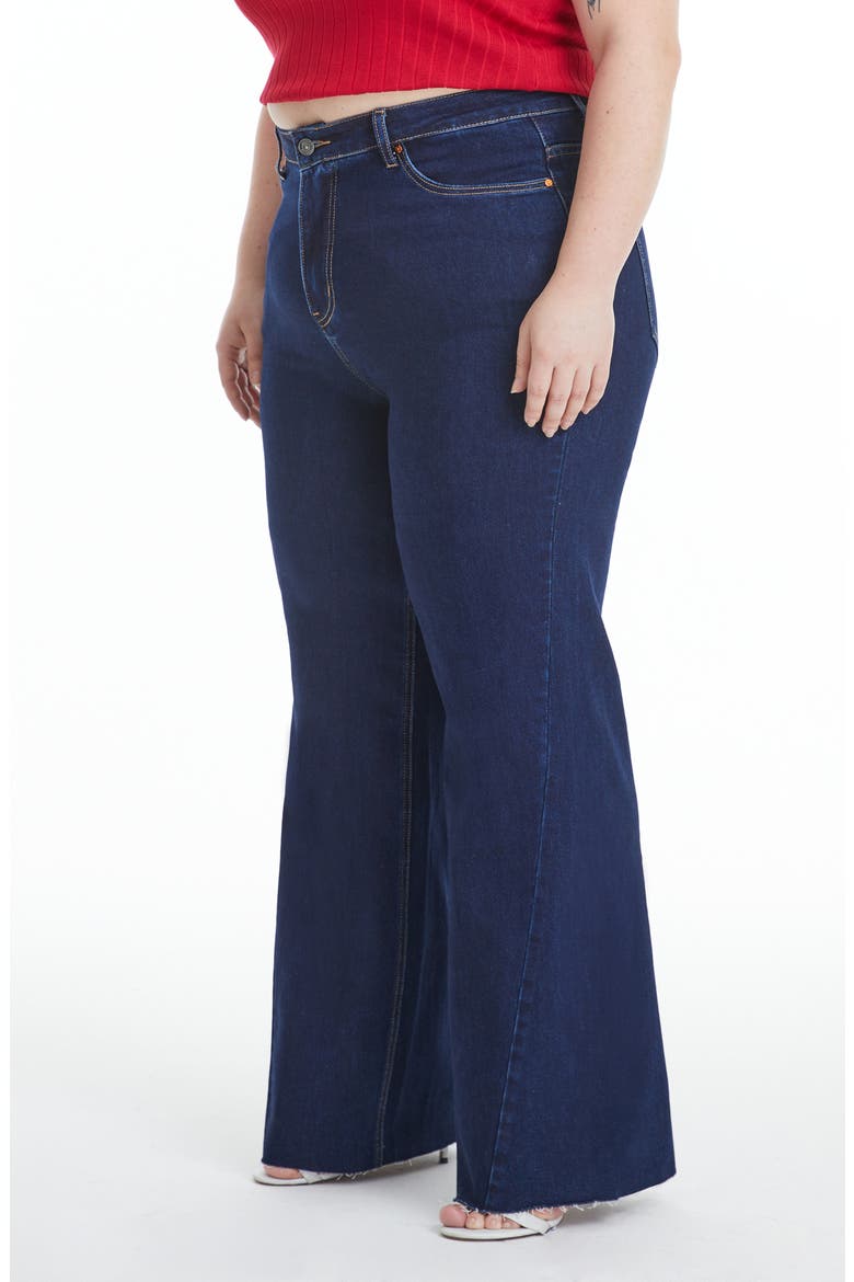 High Waist Wide Leg Jeans, Alternate, color, DEEP WATER