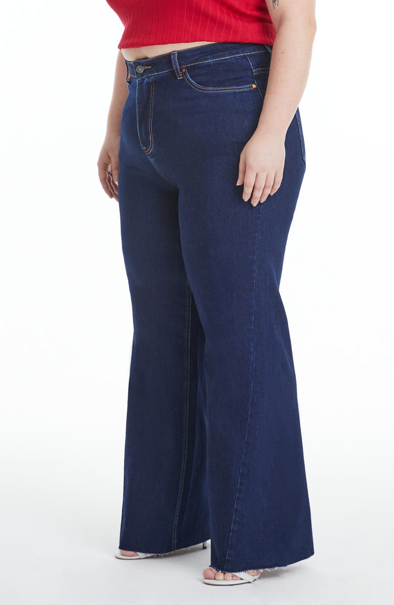 Bayeas High Waist Wide Leg Jeans, Alternate, color, Deep Water