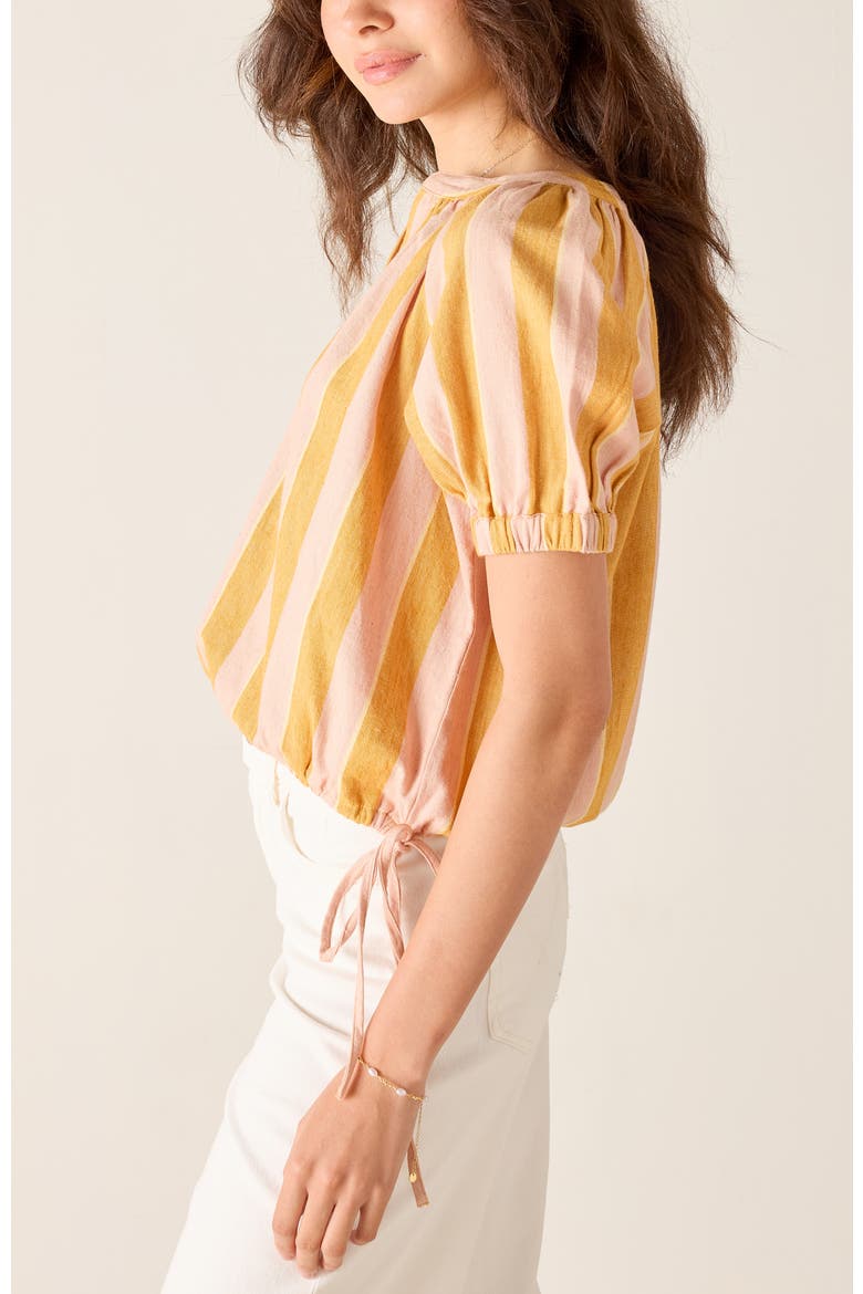 Poete Short Sleeve Top, Alternate, color, Apricot Stripe