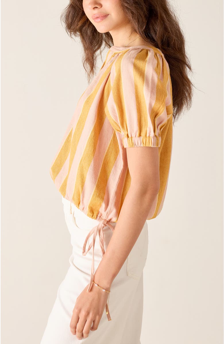 Voyageur by MERSEA Poete Short Sleeve Top, Alternate, color, Apricot Stripe