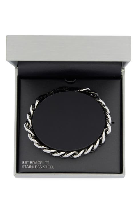 Men's Two-Tone Curb Chain Bracelet