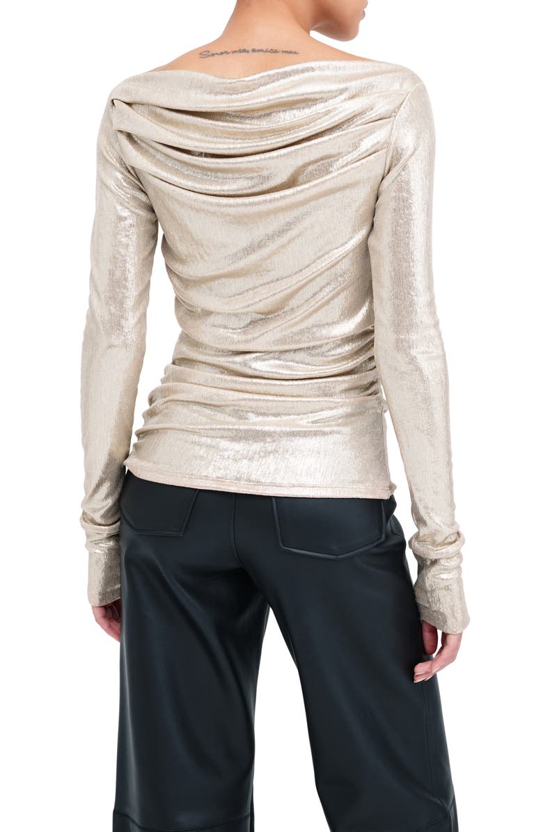 Marcella Cooper Metallic Long Sleeve Shirt, Alternate, color, Stardust