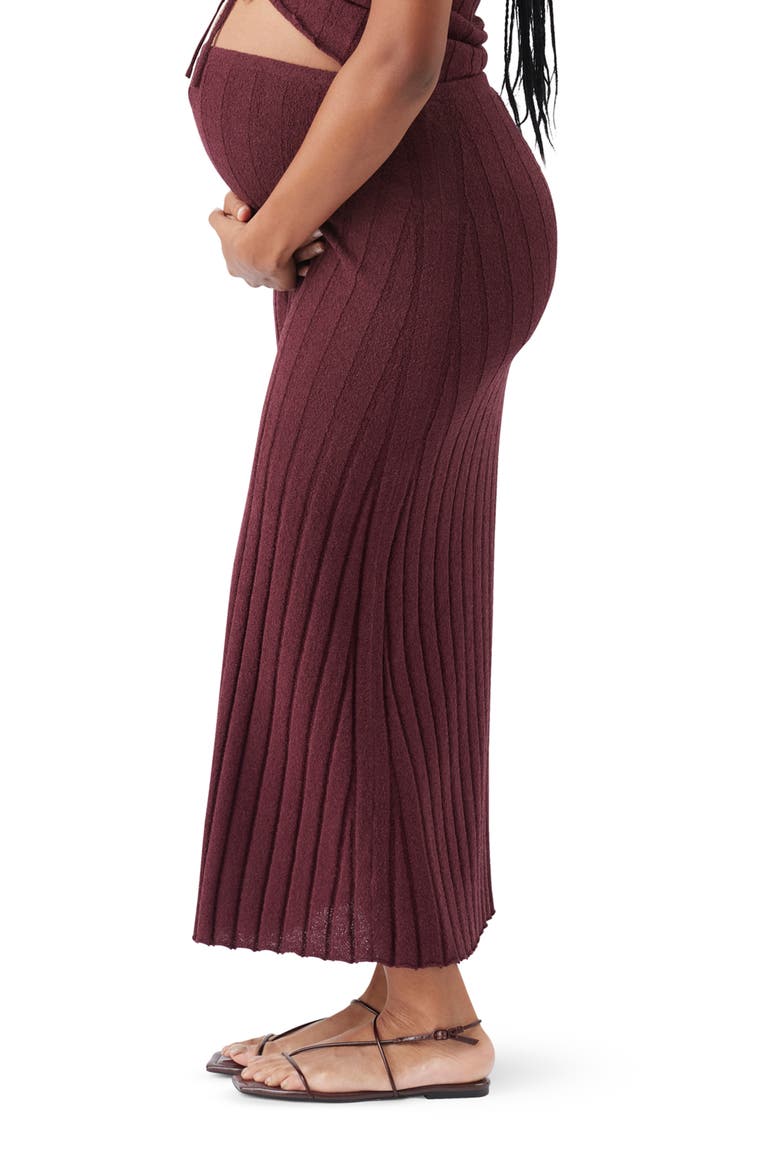 Charli Rib Knit Skirt, Alternate, color, Maroon