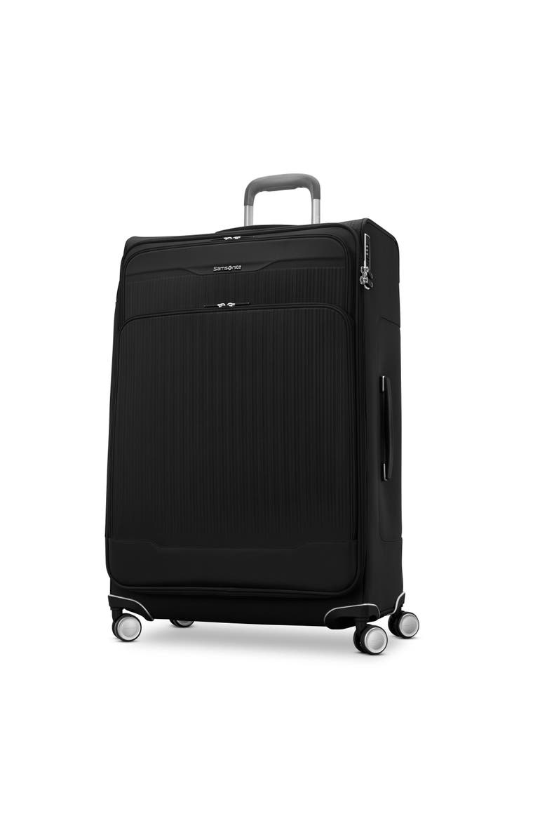 Silhouette 18 Softside Expandable 30" Checked Spinner Luggage, Main, color, Black