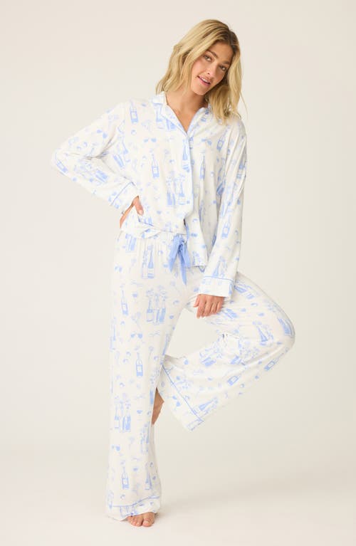 Pj Salvage Parisian Dreams Jersey Pajamas In White