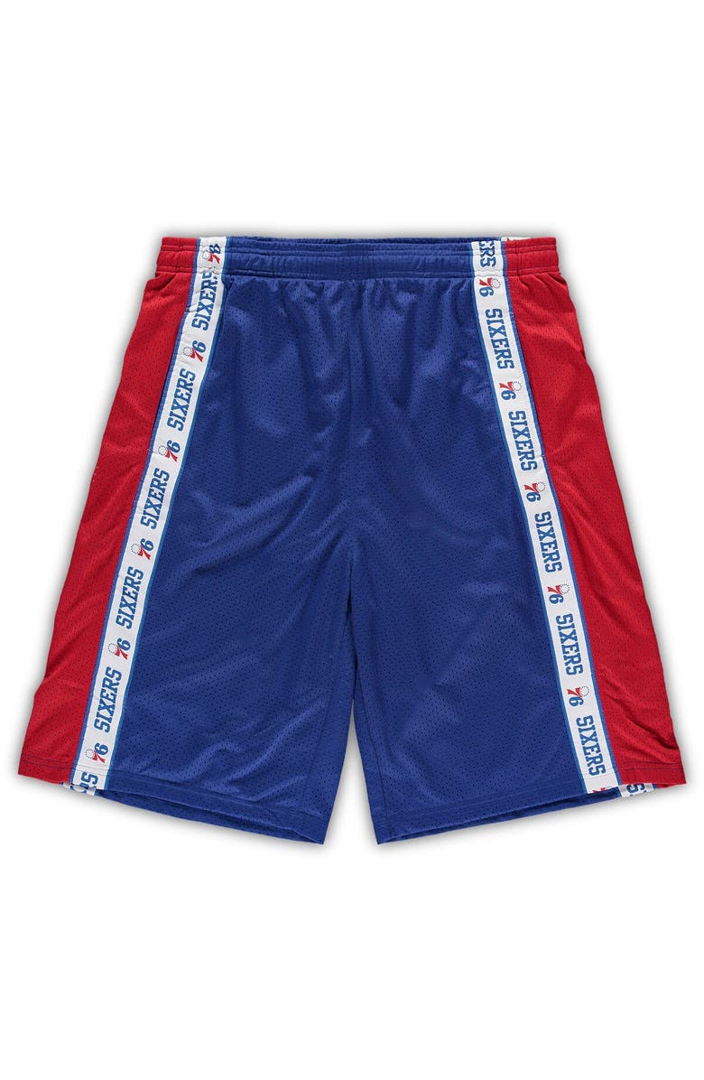 FANATICS Men
s Fanatics Branded Royal/Red Philadelphia 76ers Big 
Tall Tape Mesh Shorts, Alternate, color, Royal