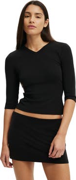 Cotton On Women's 90S V Neck ¾ Sleeve