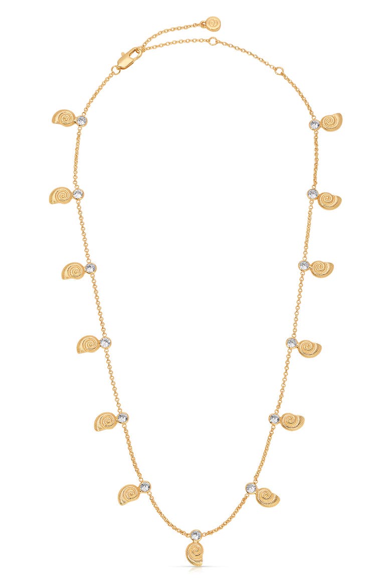 Swirl Shell Charm Necklace, Alternate, color, GOLD