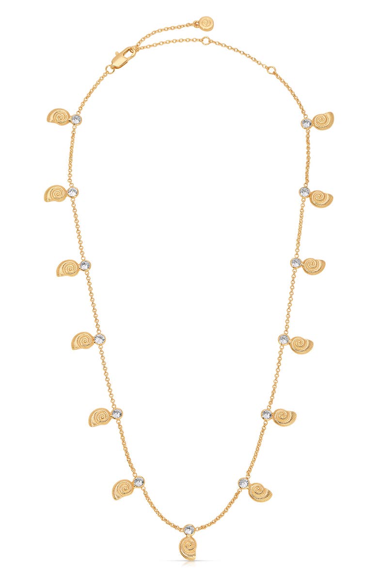 Ettika Swirl Shell Charm Necklace, Alternate, color, Gold