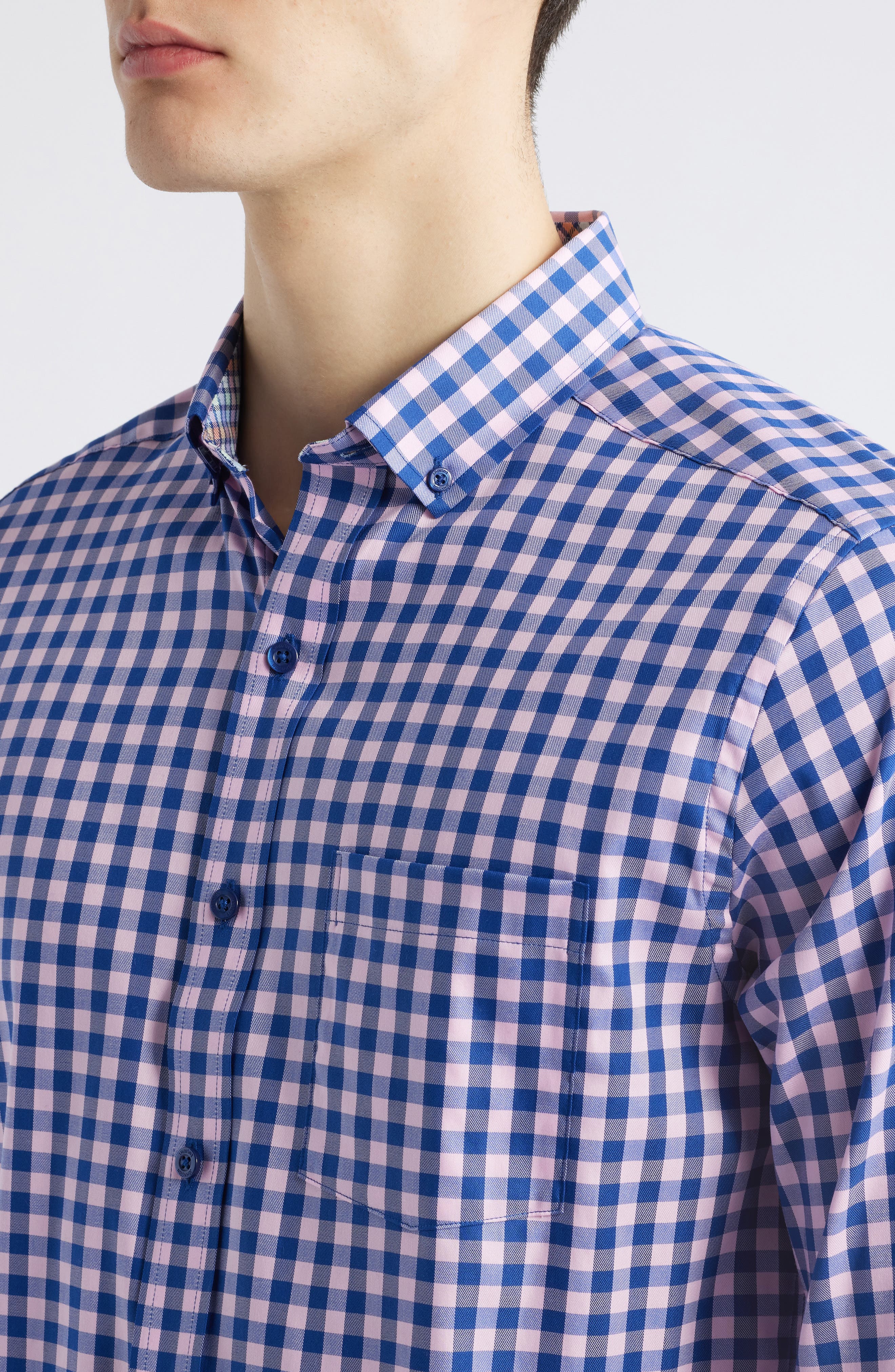 XC4 Two-Tone Gingham Performance Button-Down Shirt - image 4